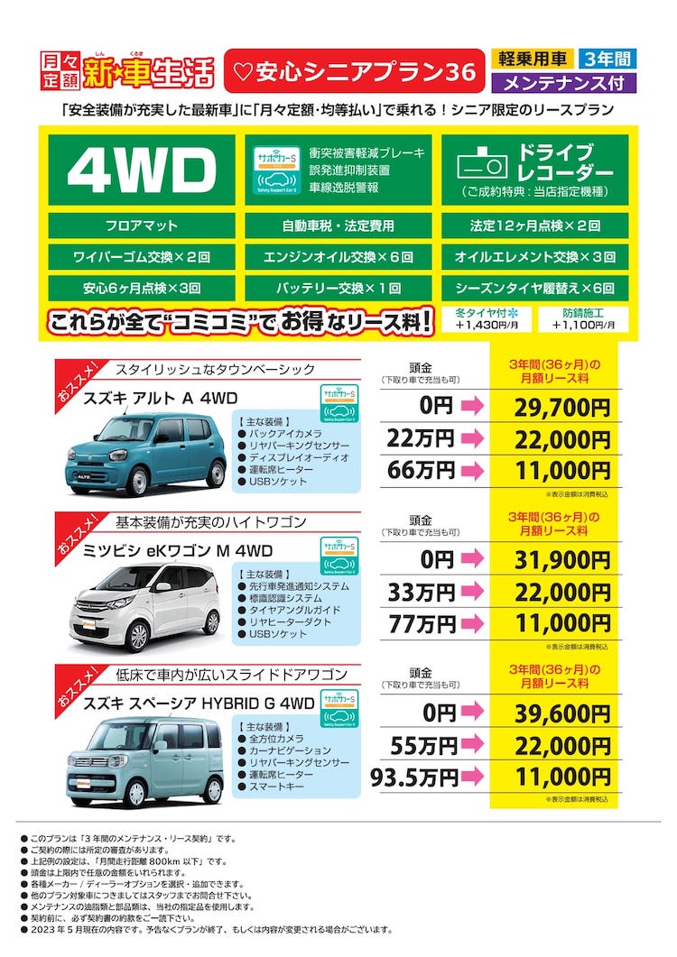 安心シニアプラン３６（軽乗用車）